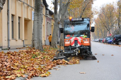 Folyamatosan dolgozik a lehullott levelek összegyűjtésén a Városgondnokság